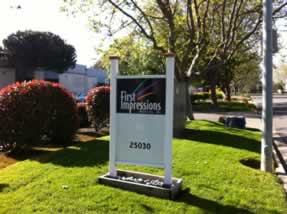 First Impressions street sign for production facility